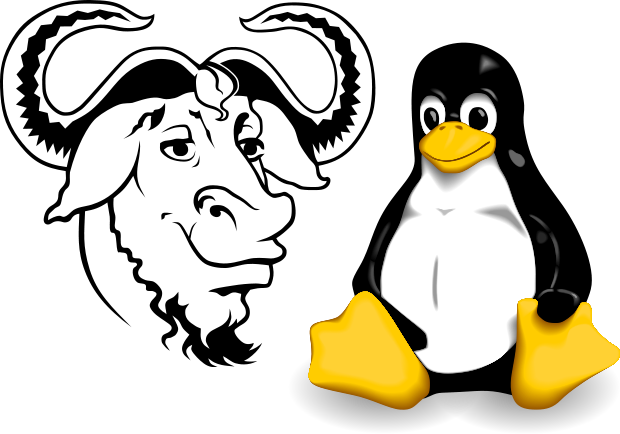 Logo Ubuntuli - Stierkopf und 
   	Linux-Pinguin